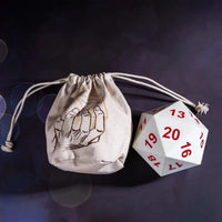 Thumbnail for White D20 Foam Dice with Bag