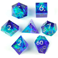 Thumbnail for Candy in Cyan & Blue Sharp Resin - 7pcs RPG Dice Set