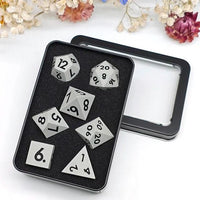 Thumbnail for Black on Solid Grey Silicone - 7pcs RPG Full Dice Set