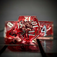 Thumbnail for Spider in Clear & Red Filled Sharp Resin - 7pcs RPG Dice Set