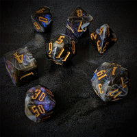 Thumbnail for Glitter in White & Black Acrylic - 7pcs RPG Full Dice Set