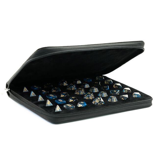 Black PU Leather with 5 Slots - Dice Storage