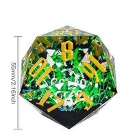 Thumbnail for Green Swan in Clear & Black Sharp Resin - D20 RPG Dice