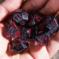 Thumbnail for Black Swirl in Clear Resin - 7pcs RPG Full Dice Set