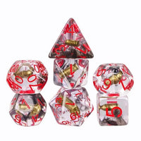 Thumbnail for 7pcs Dice Resin Filled Red Font Bullet Clear