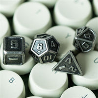 Thumbnail for 7pcs RPG Dice Set - Miniature Silver Metal