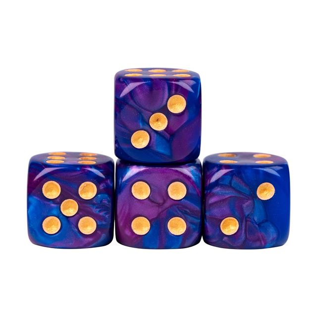 12mm Purple & Blue Acrylic - 10pcs D6 RPG Dice Set