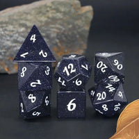 Thumbnail for Blue Goldstone Gemstone - 7pcs RPG Dice Set