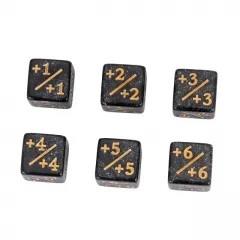 10pcs D6 12mm Dice Acrylic Gold Font Counter Numbers Grey
