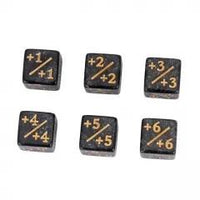 Thumbnail for 10pcs D6 12mm Dice Acrylic Gold Font Counter Numbers Grey