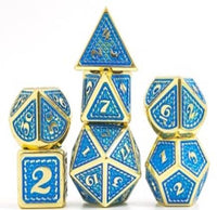 Thumbnail for 7pcs Dice Metal Stitch Gold Blue