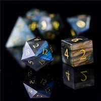 Thumbnail for Blue Labradorite Gemstone - 7pcs RPG Dice Set