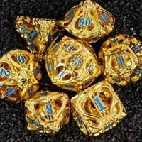 Thumbnail for 7pcs Dice Metal Hollow Lute Blue Font Gold