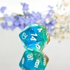 7pcs Dice Resin Glitter White Font Glitter Blue