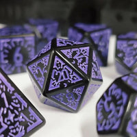 Thumbnail for 7pcs Dice Acrylic Pattern Purple Font Black