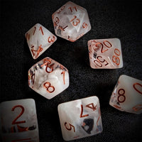 Thumbnail for White Swirl in Clear Resin - 7pcs RPG Full Dice Set