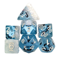 Thumbnail for Penguin in Clear & Blue Resin - 7pcs RPG Full Dice Set