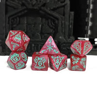 Thumbnail for 7pcs Dice Acrylic Pattern Christmas Green Font Red