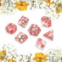 Thumbnail for 7pcs Dice Resin Filled Pink Font Pink Peach Clear