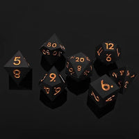 Thumbnail for Gold on Solid Black Silicone - 7pcs RPG Full Dice Set