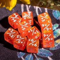 Thumbnail for 10pcs D6 12mm Dice Acrylic White Font Counter Numbers Orange