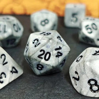 Thumbnail for 7pcs Dice Acrylic Washed Black Font Grey