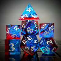 Thumbnail for 7pcs Dice Sharp Candy White Font Red Blue