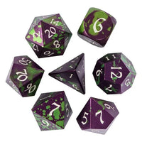 Thumbnail for 7pcs RPG Dice Set - Green & Purple Anodized Aluminium