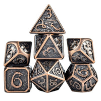 Thumbnail for Copper Metal with Dragon Font - 7pcs RPG Dice Set