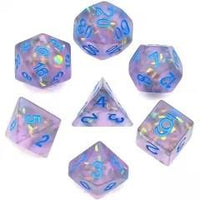Thumbnail for Confetti in Frosted Purple Resin - 7pcs RPG Full Dice Set