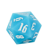 Thumbnail for White on Solid Blue Silicone - D20 RPG Dice