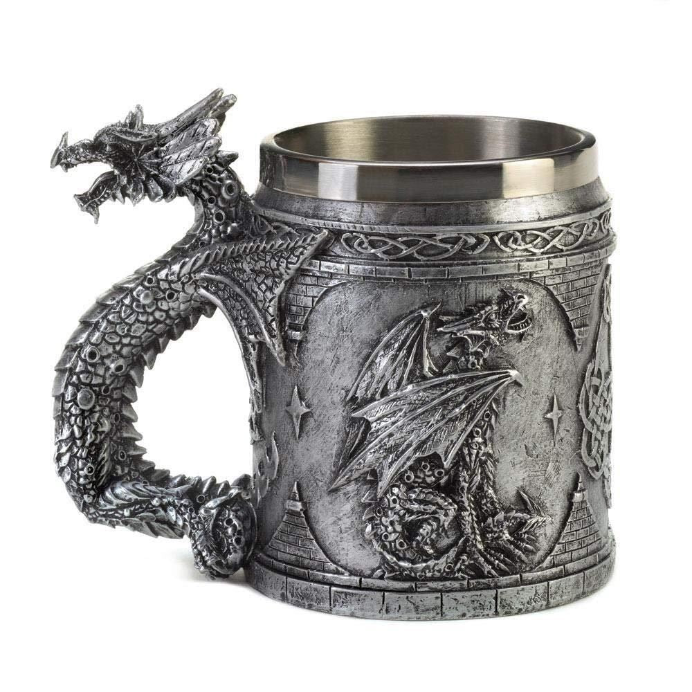 Black & Silver Ancient Dragon Mug - Novelty