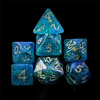 Thumbnail for Glitter in Blue & Cyan Resin - 7pcs RPG Full Dice Set