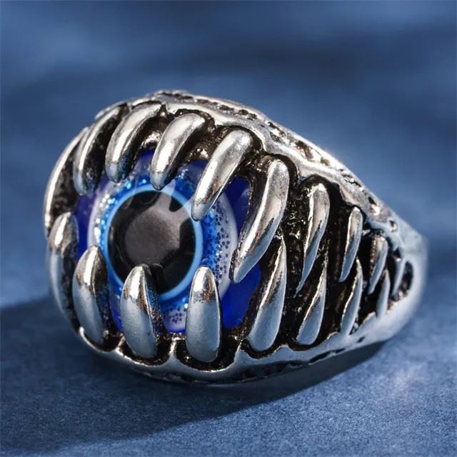 Eye in Jaws Blue & Silver