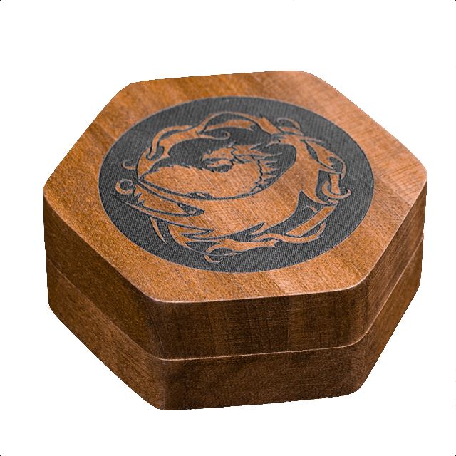 Dragon on Sapele Wood -  Hinged Dice Storage