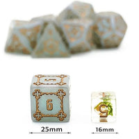 Thumbnail for Castle on Grey Resin - 7pcs RPG Oversized Dice Set