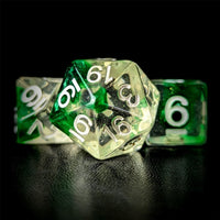 Thumbnail for Green Swirl in Clear Resin - 7pcs RPG Full Dice Set
