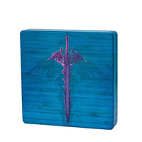 Thumbnail for Blue Sword with Wings on Bamboo Wood - Magnetic Dice Storage