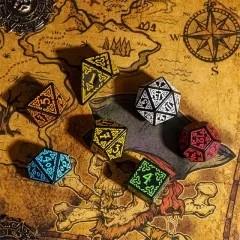 Red Celtic Knot on Black Acrylic - 7pcs RPG Full Dice Set
