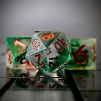 Thumbnail for Moss in Layered Blue & Clear Sharp Resin - 7pcs RPG Dice Set