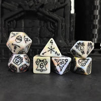 Thumbnail for 7pcs Dice Acrylic Pattern Christmas Black Font Multi White