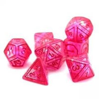 Thumbnail for 7pcs Dice Resin Pattern Foil Pink Font Pink