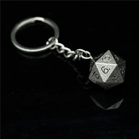 Thumbnail for Worn Silver Metal - D20 Keyring