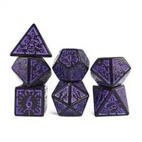 Thumbnail for 7pcs Dice Acrylic Pattern Purple Font Black