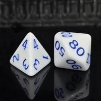 Thumbnail for 7pcs Dice Acrylic Blend Blue Font Solid White
