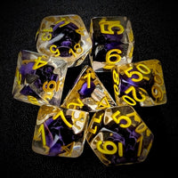 Thumbnail for Purple Skull in Clear Resin - 7pcs RPG Full Dice Set