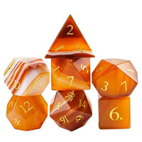 Thumbnail for Orange Agate Gemstone - 7pcs RPG Dice Set