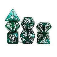 Thumbnail for 7pcs Dice Acrylic Pattern Christmas White Font Green