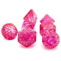 Thumbnail for 7pcs Dice Resin Pattern Foil Pink Font Pink
