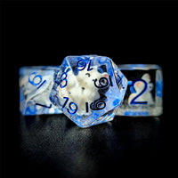 Thumbnail for White Fox in Clear Resin - 7pcs RPG Full Dice Set